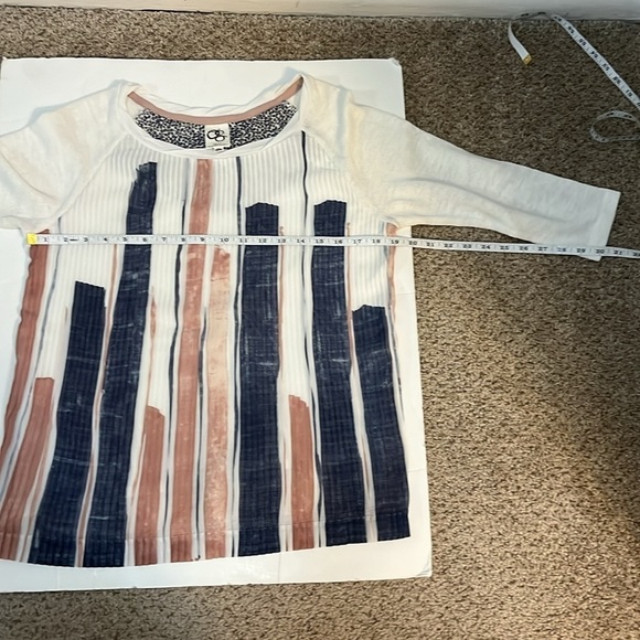 One September Pleat Front Top women’s M crew Neck 3/4 Sleeve Knit Sweater - Picture 7 of 11